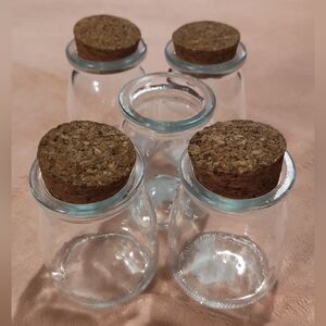 Set of Clear Glass Jars with Cork Lids